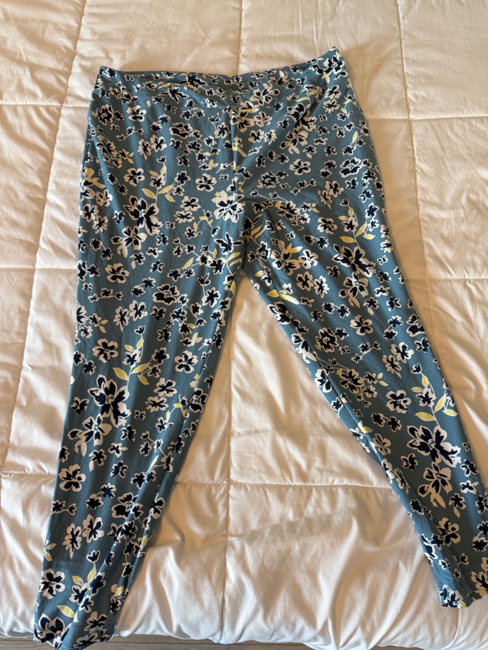 Terra & Sky Teal Floral Stretch Leggings